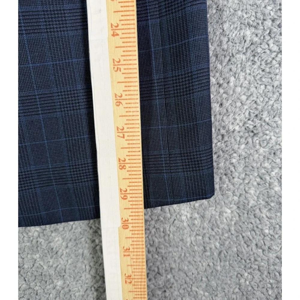 Lauren Ralph Lauren Men 42L Blue Houndstooth Glen Plaid Blazer Summer Blend